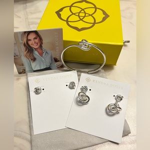 Kendra Scott Presleigh Set- Stud Earrings, Drop Earrings, and Bracelet